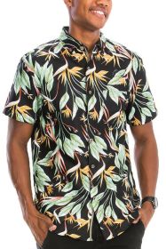 Hawaiian Print Button Down Shirt (Color: MULTI, size: 3XL)