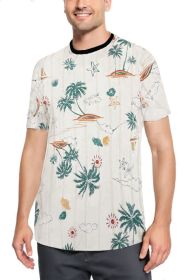 Allover Print Short Sleeve Tshirt (Color: AP11, size: S)