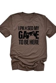 Paused My Game Tee (Color: Deep Heather, size: L)