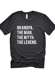 Grandpa Tee (Color: Charcoal, size: L)